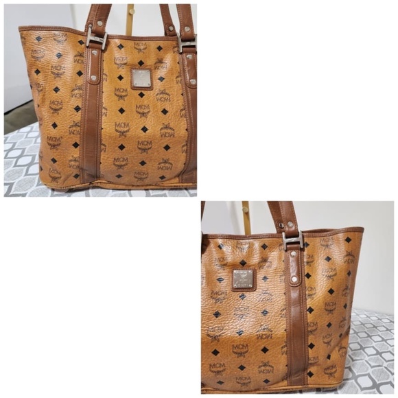 Authentic MCM Visestos Shopping Tote Bag Brown - Picture 7 of 11